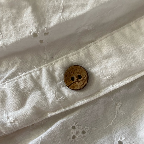 Vintage Western Hippie Button Down Sleeveless White Sewn Bohemian Pockets Retro - Picture 2 of 14